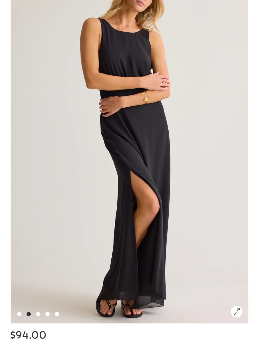 Altar'd State Black Sleeveless Maxi Skirt with High Side Slit